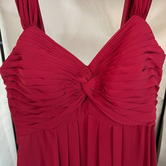 Brand New Azazie Burgundy Empire Convertible Ruched Chiffon Dress - Picture 5 of 13